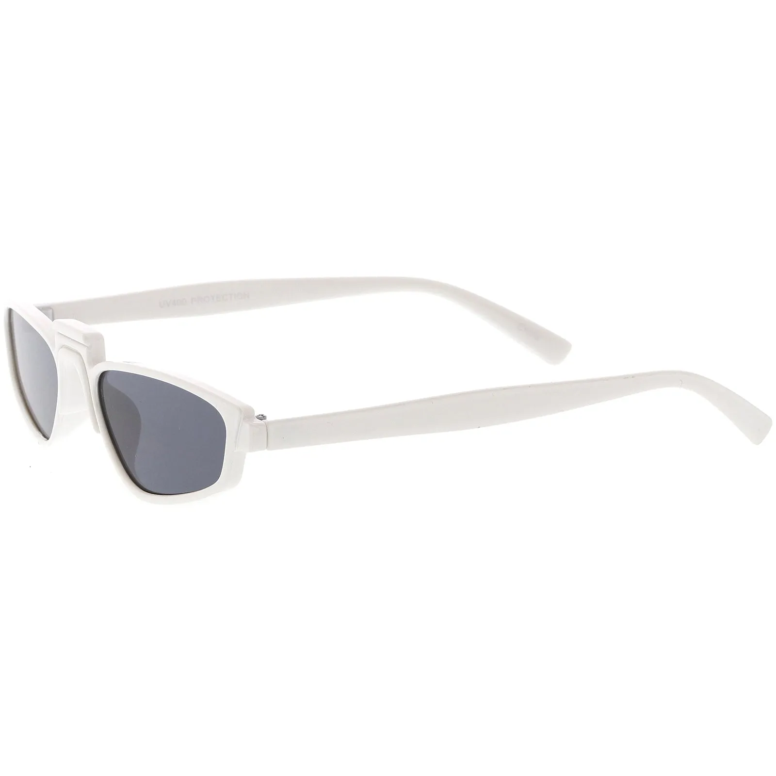 Retro Modern Low Temple Narrow Flat Top Sunglasses C731