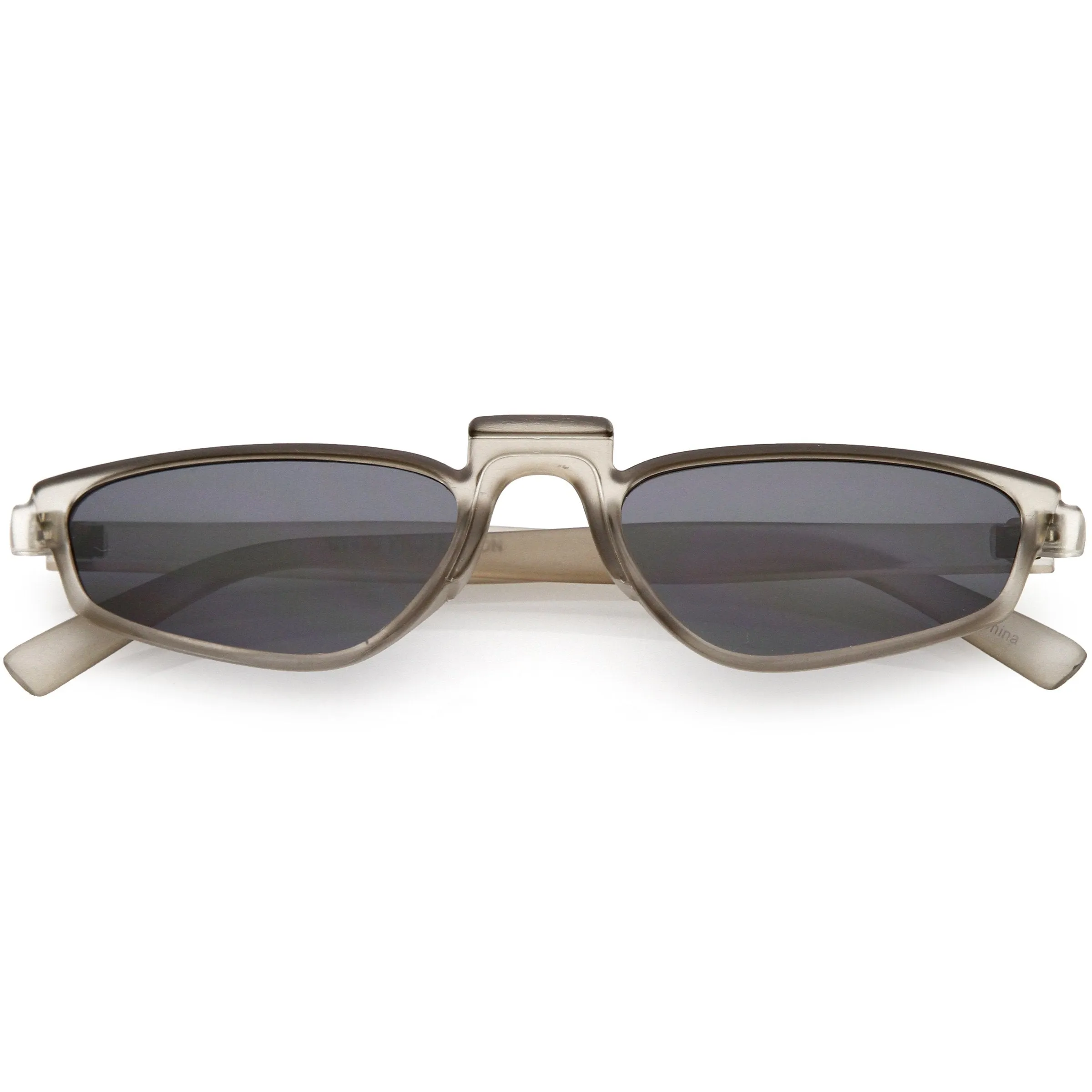Retro Modern Low Temple Narrow Flat Top Sunglasses C731