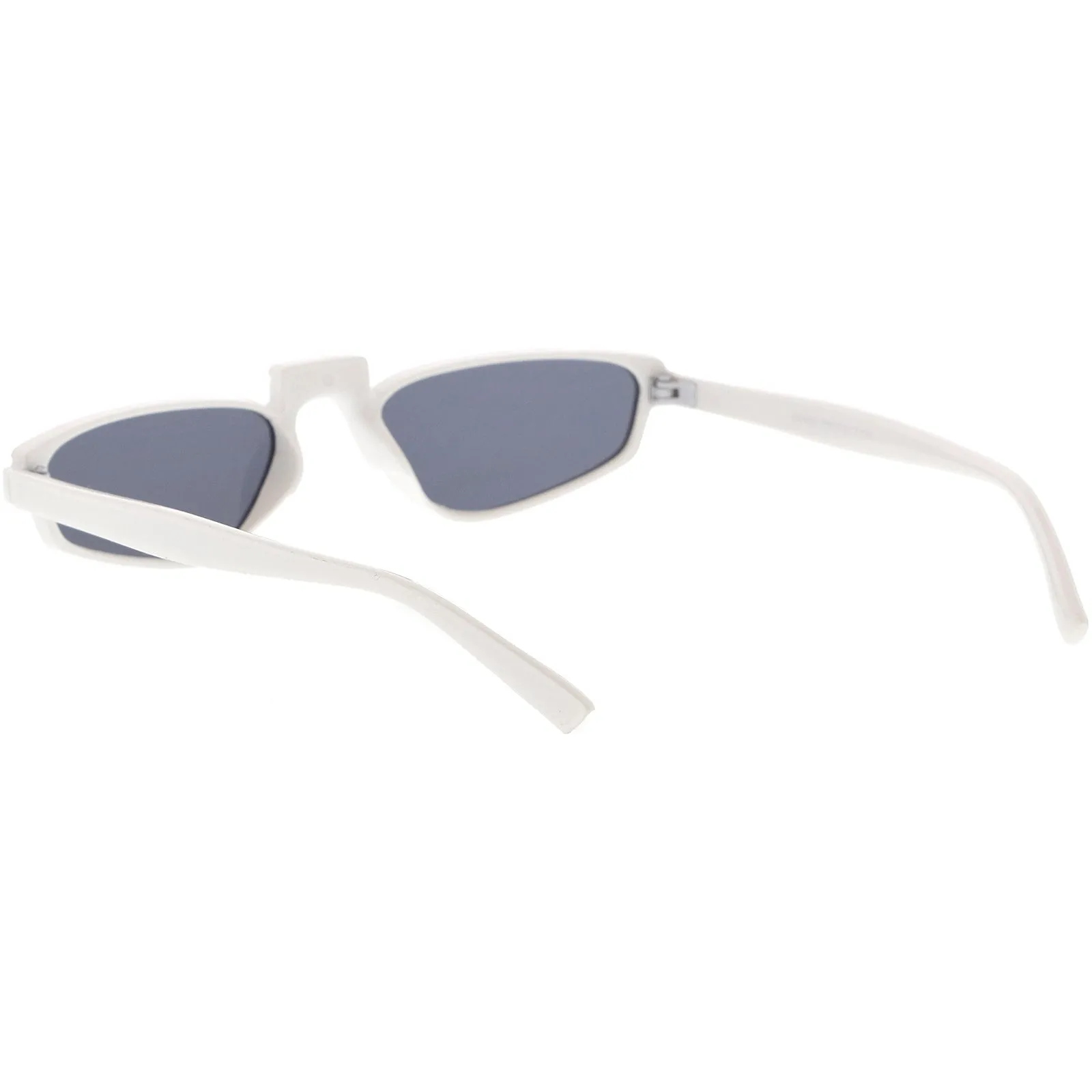 Retro Modern Low Temple Narrow Flat Top Sunglasses C731