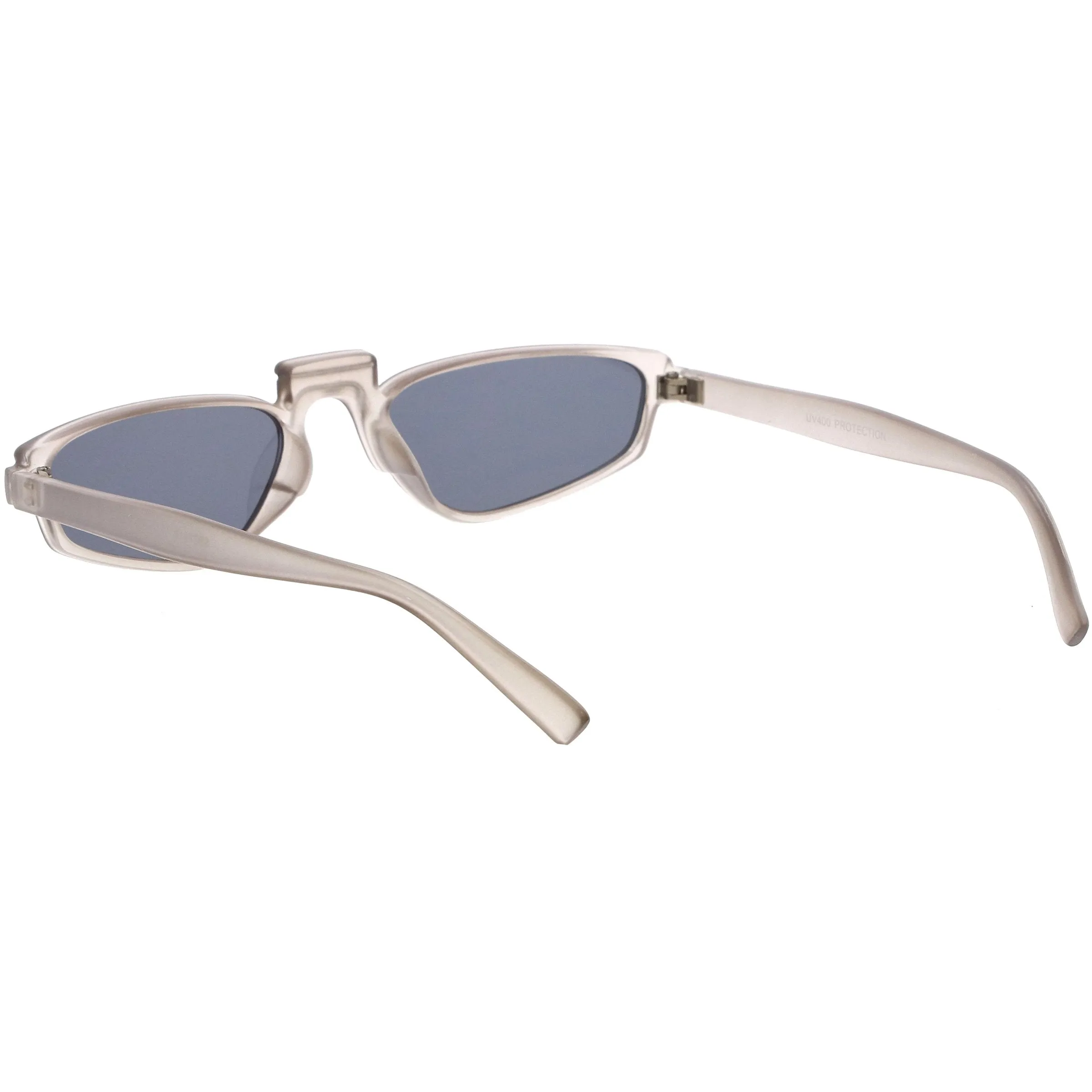 Retro Modern Low Temple Narrow Flat Top Sunglasses C731