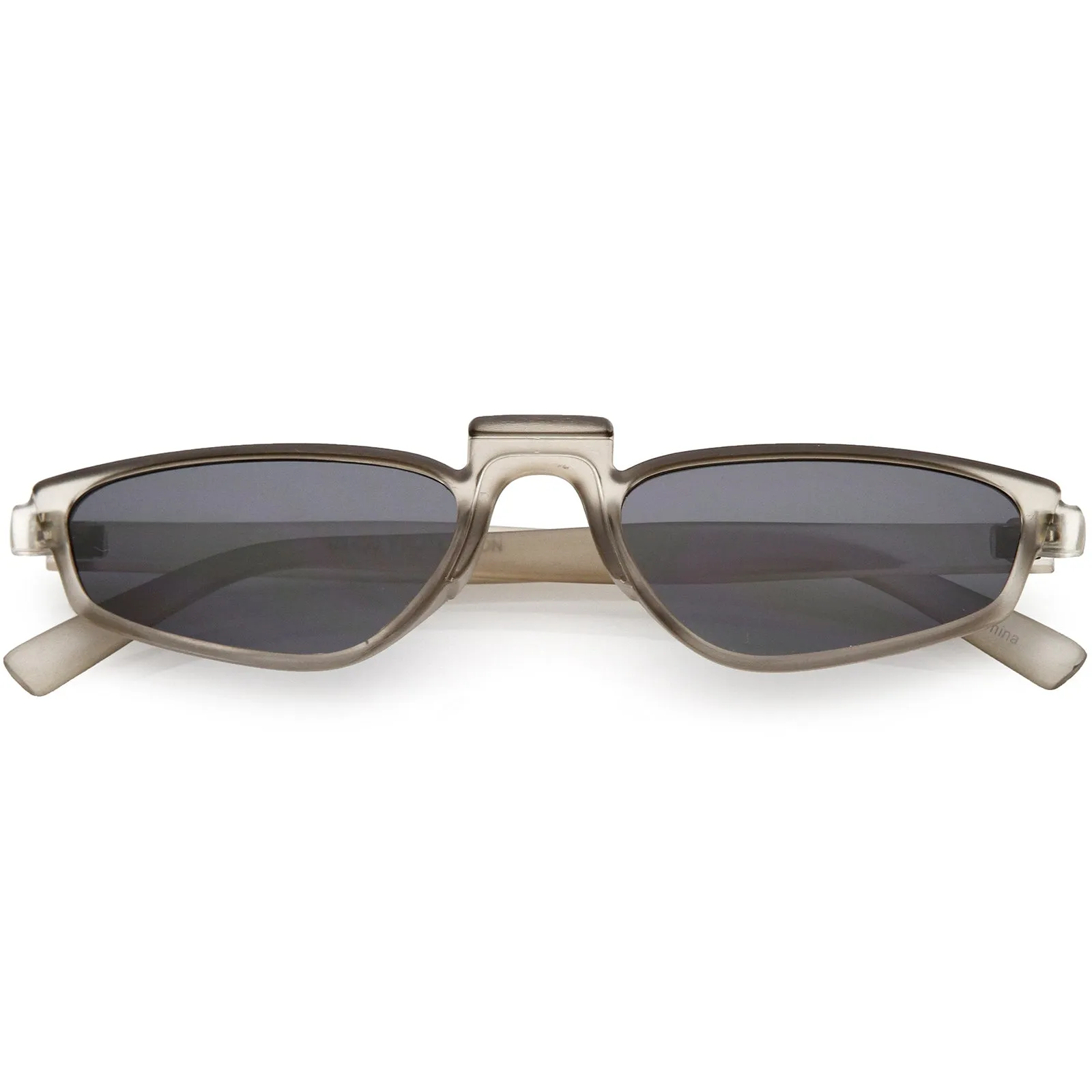 Retro Modern Low Temple Narrow Flat Top Sunglasses C731
