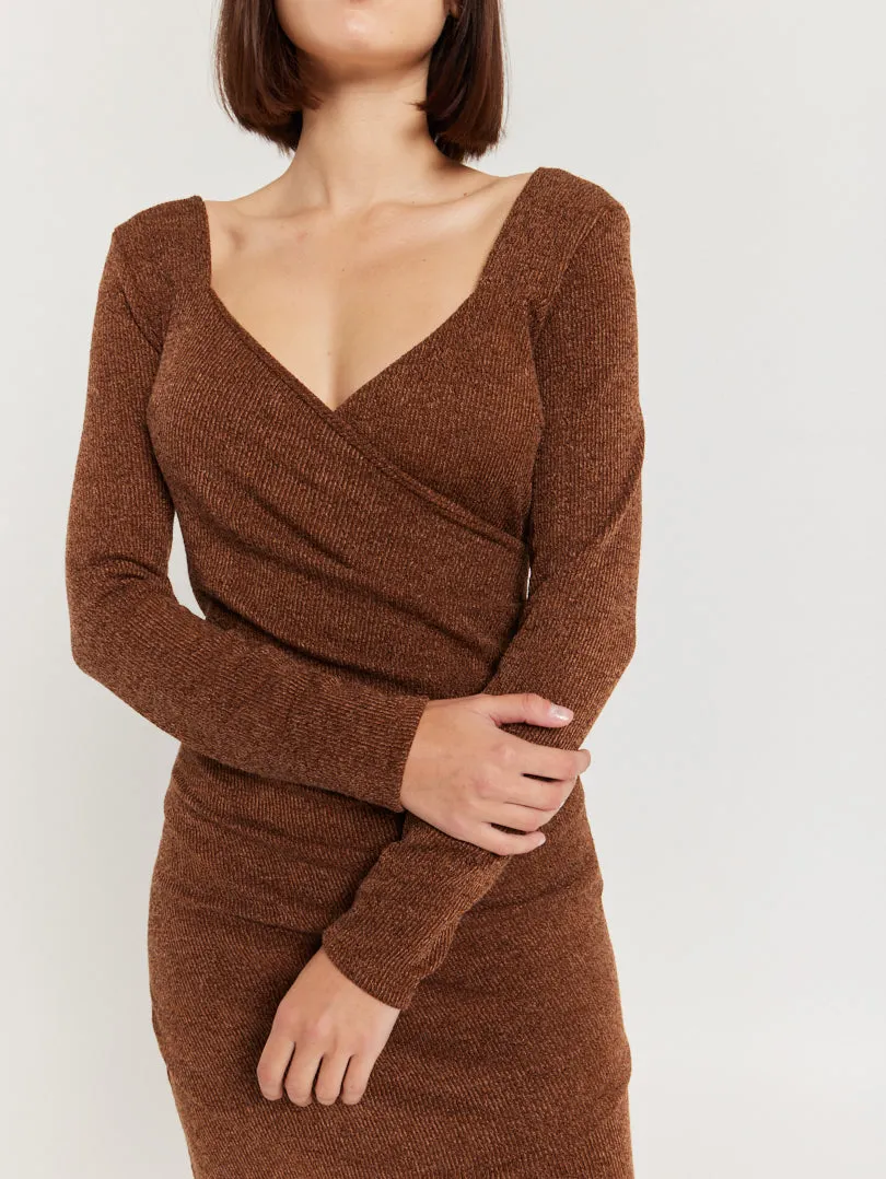 Robe courte manches longues argentée