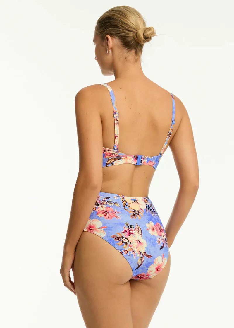 Sea Level Blue Hawaii Tie Front DD/E Bikini Top