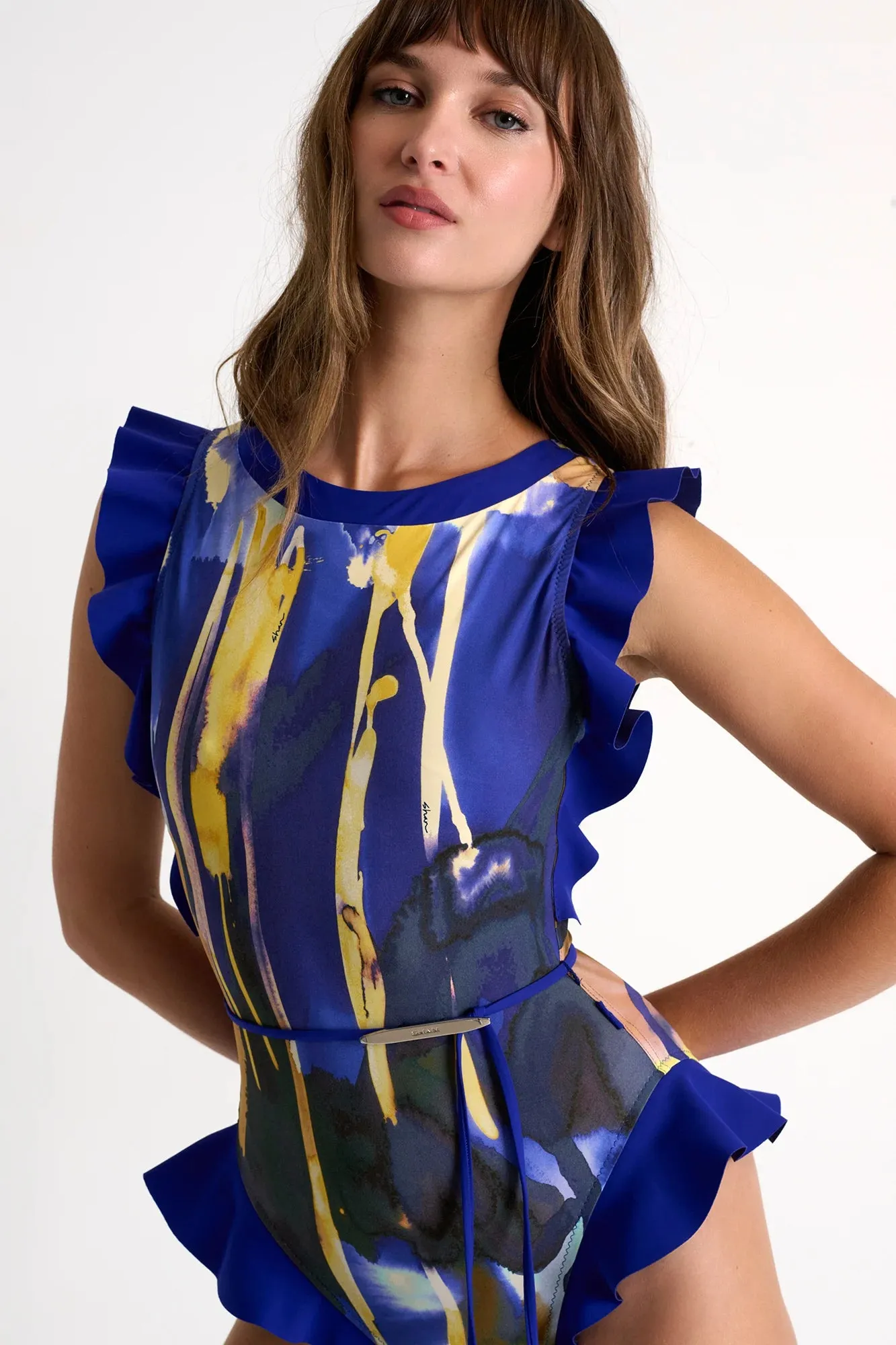 Shan Frederique High Neck Ruffle Fullpiece - Marrakech