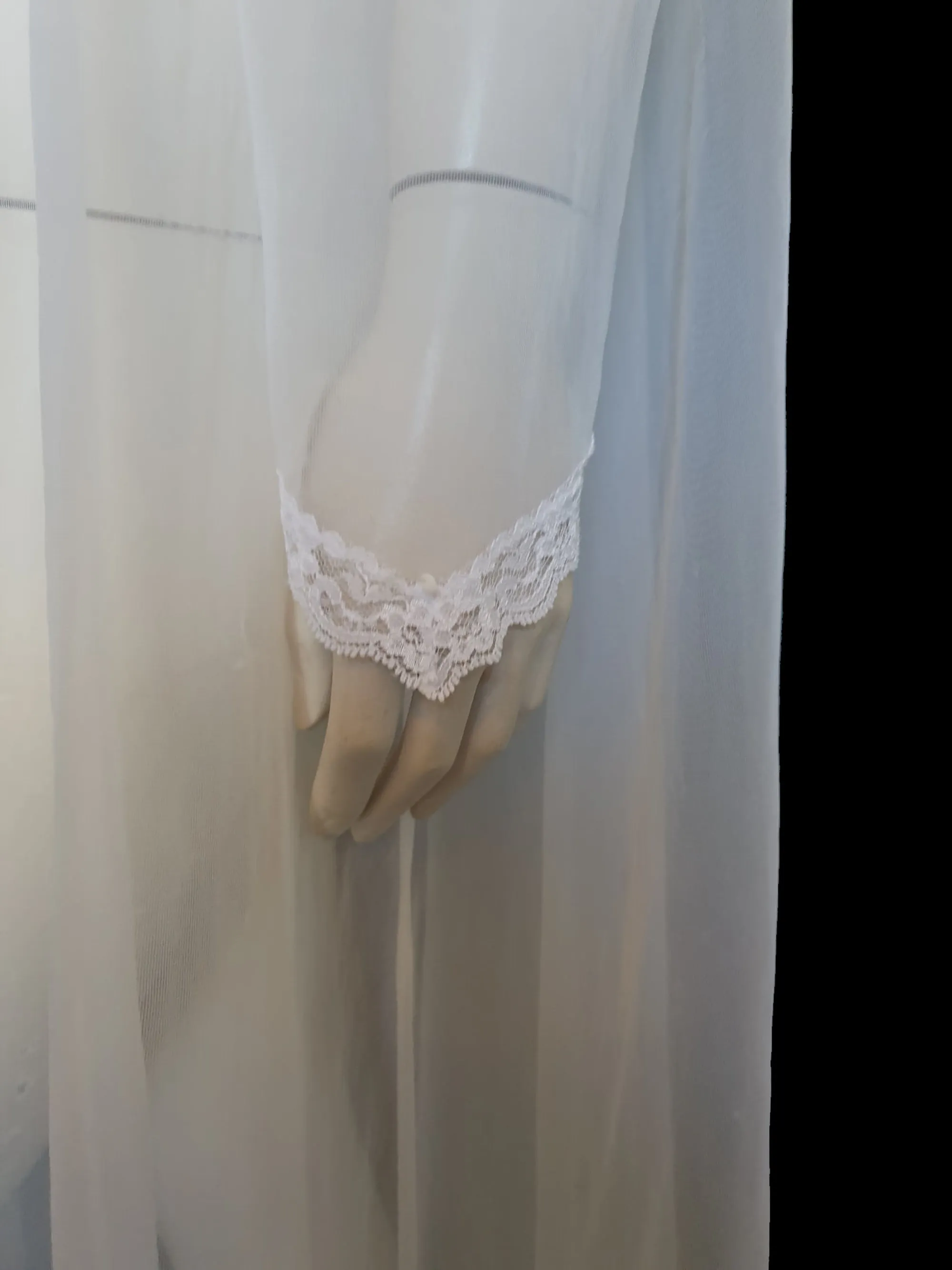 Sheer White Peignoir, Robe, by Fredericks of Hollywood - M