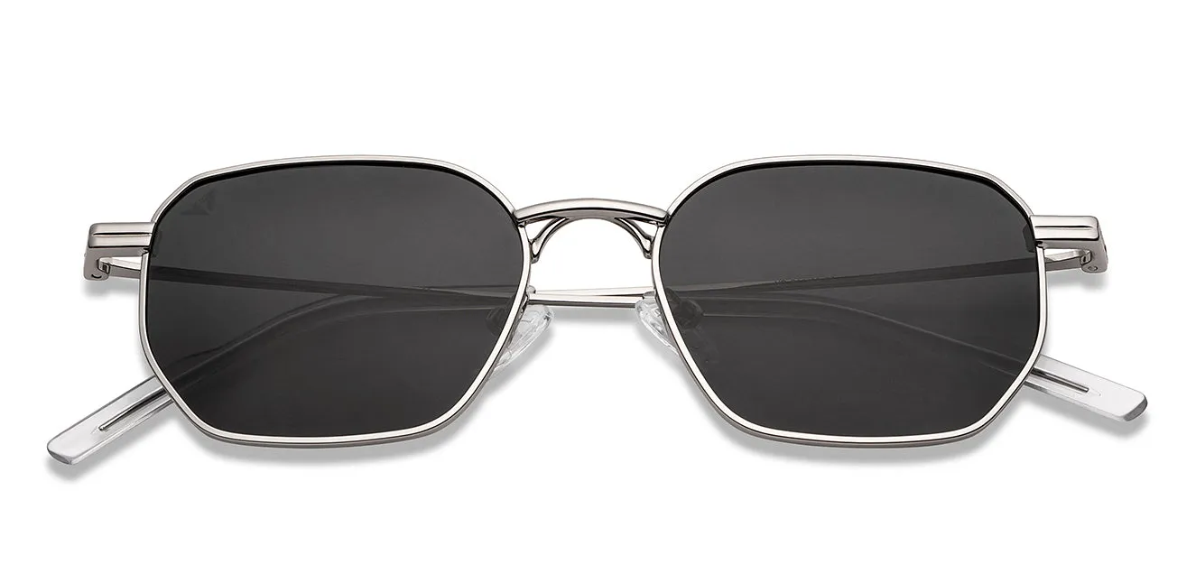 Silver Geometric Full Rim Unisex Sunglasses by Vincent Chase-151074