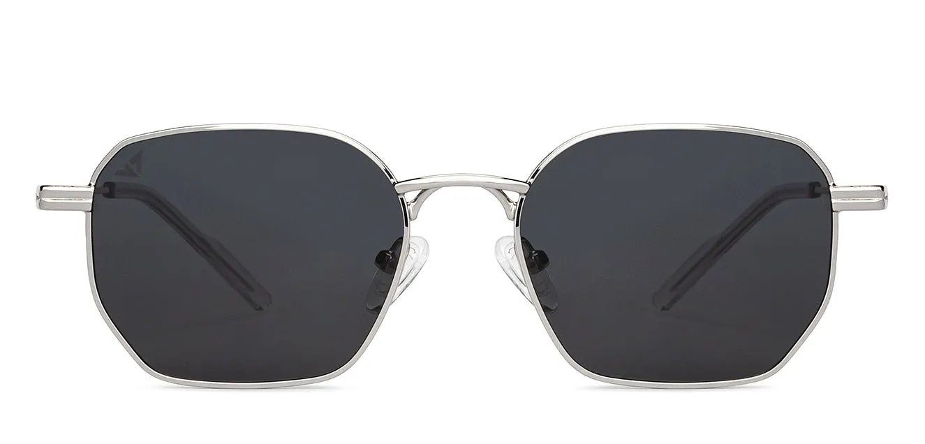 Silver Geometric Full Rim Unisex Sunglasses by Vincent Chase-151074