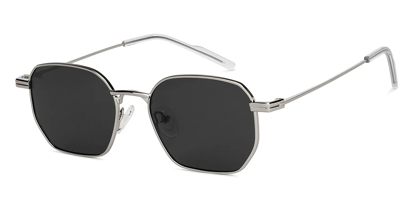 Silver Geometric Full Rim Unisex Sunglasses by Vincent Chase-151074