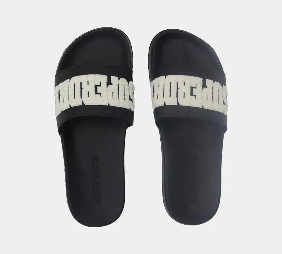 Superdry Build Logo Pool MF310134A 02A Slides Black S-XL