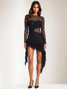 Vale Mini-robe en dentelle à volants