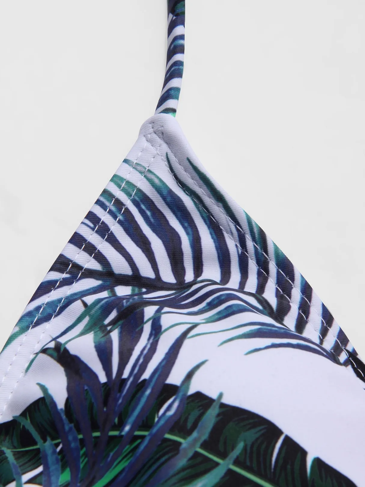 Wholesale Green V-Neck Sleeveless Floral Print High-Waisted Bikinis