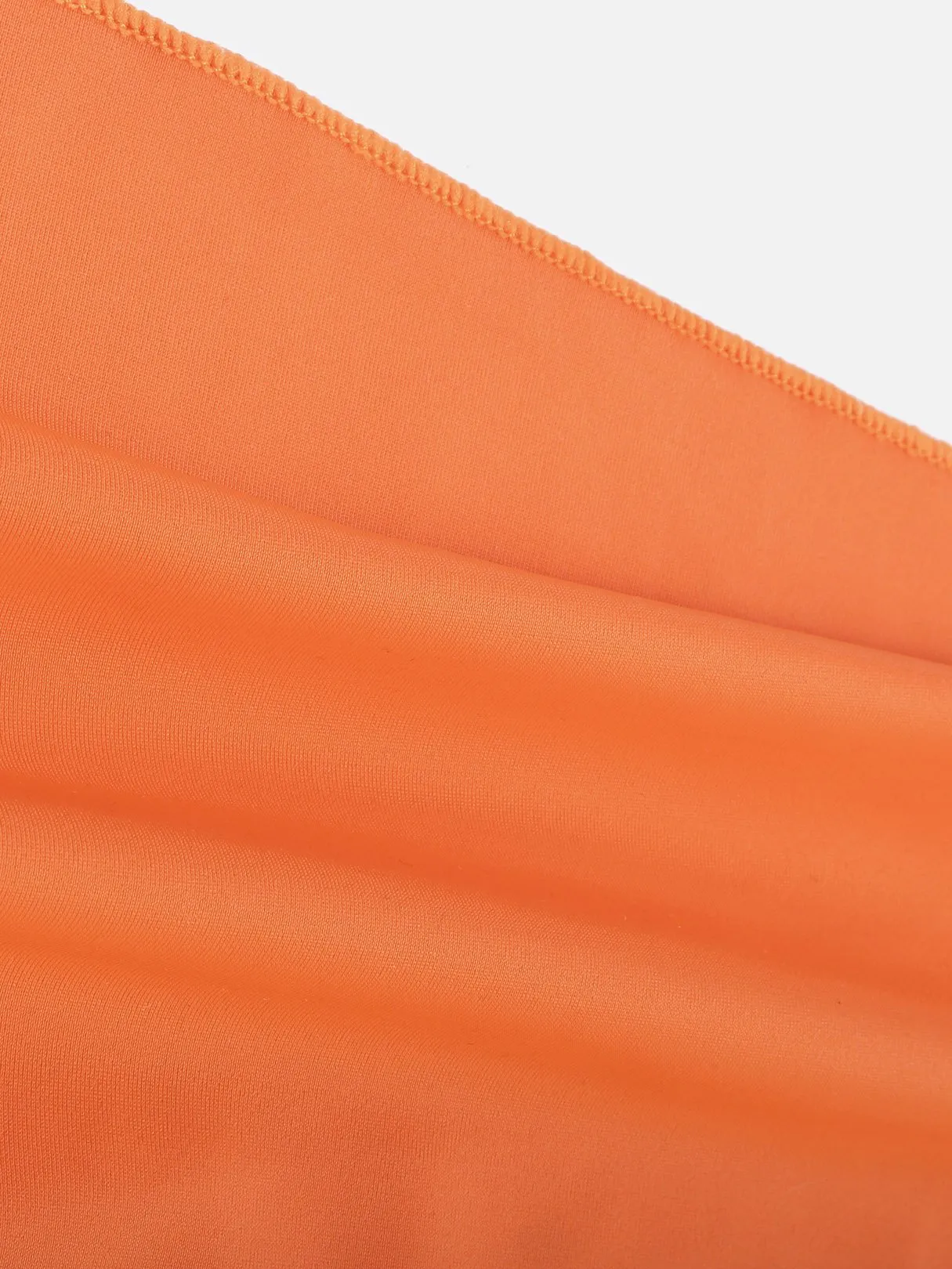 Wholesale Orange Deep V Neck Sleeveless Plain Crossed Front Backless Lace-Up Partially Lined Two Piece Bikinis