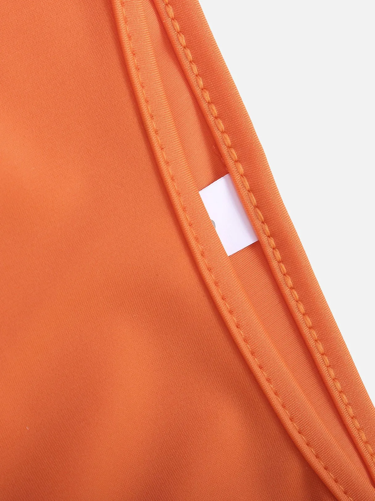 Wholesale Orange Deep V Neck Sleeveless Plain Crossed Front Backless Lace-Up Partially Lined Two Piece Bikinis