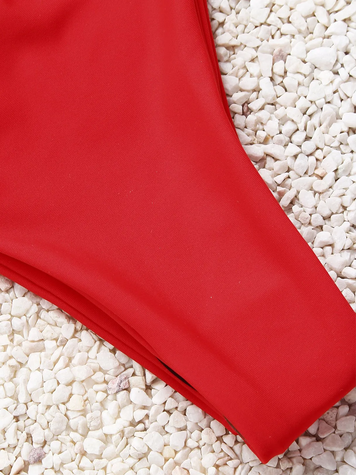 Wholesale Red V-Neck Sleeveless Plain Bikini Suits