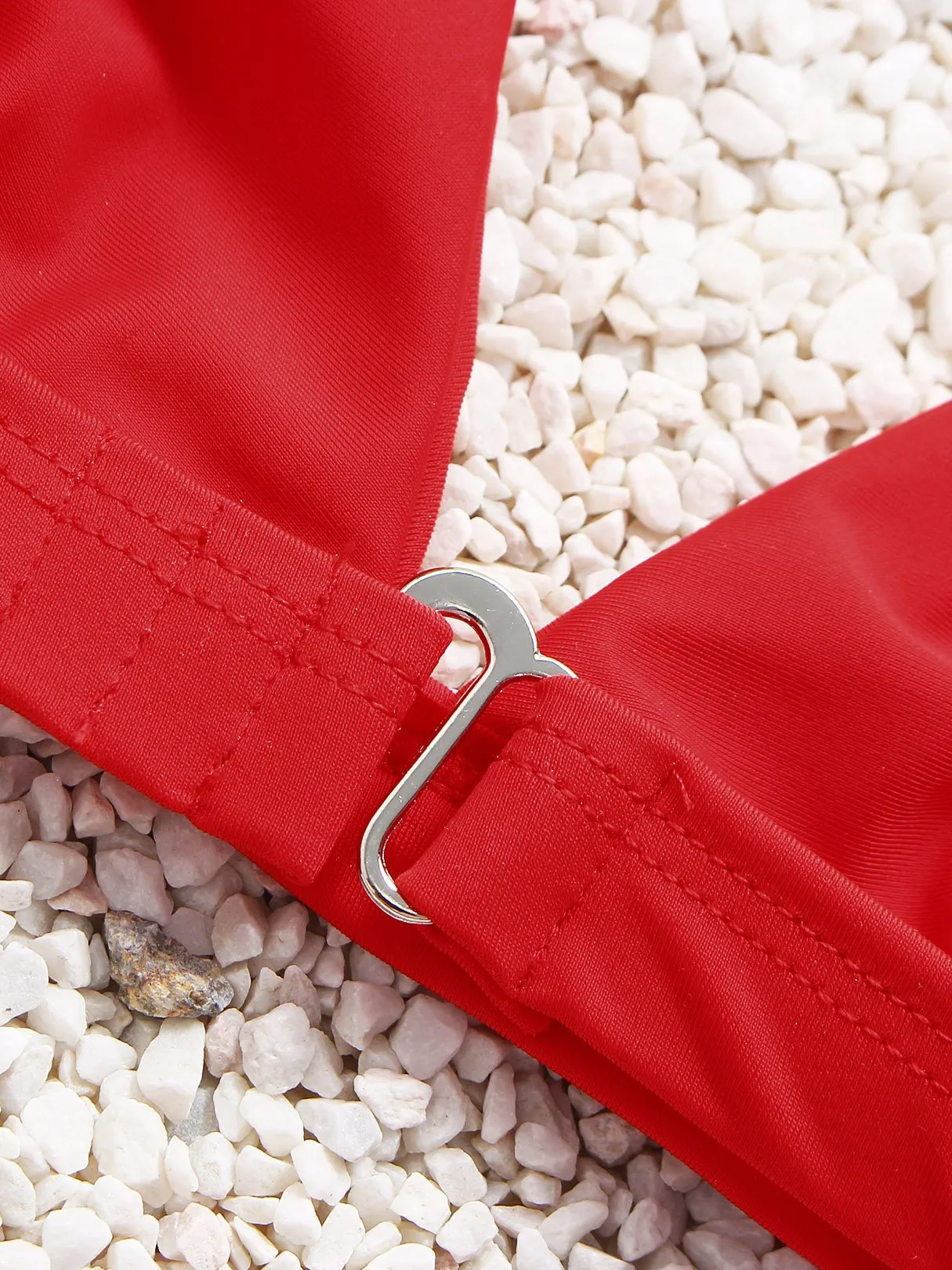 Wholesale Red V-Neck Sleeveless Plain Bikini Suits