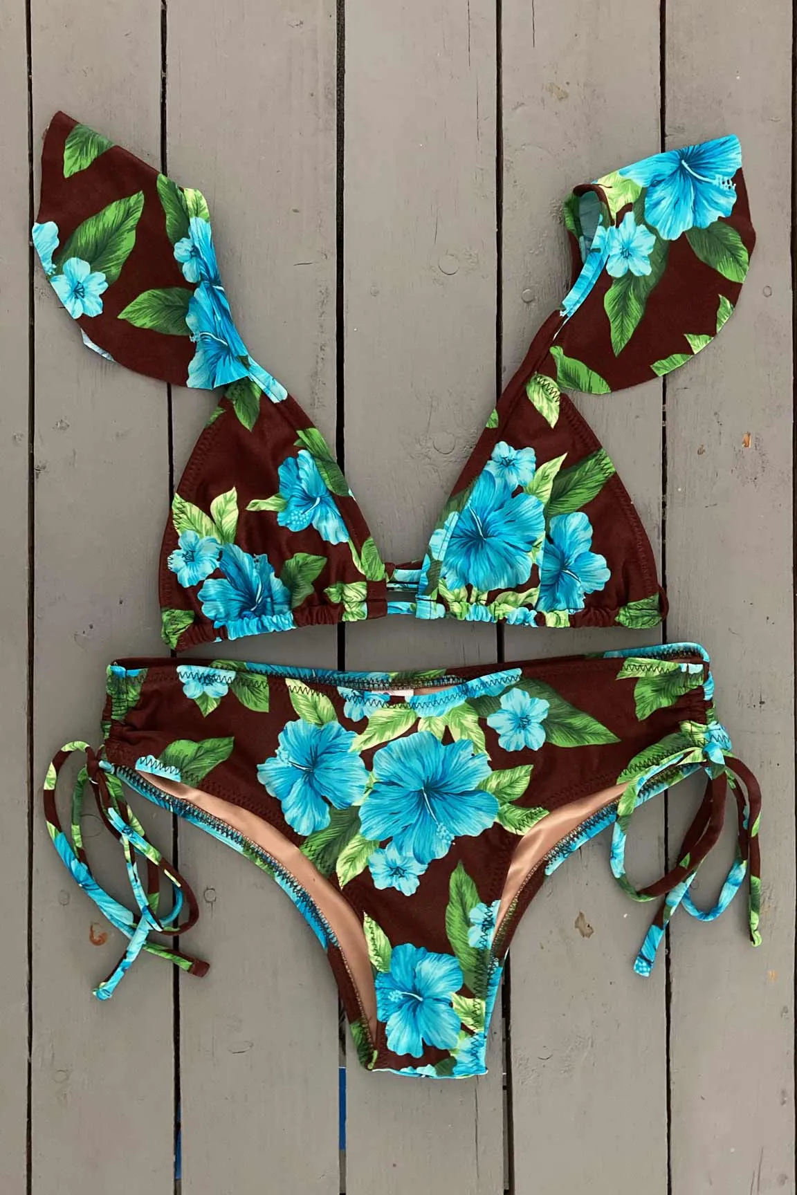 Wide Cinched Bikini Bottom with Scrunch