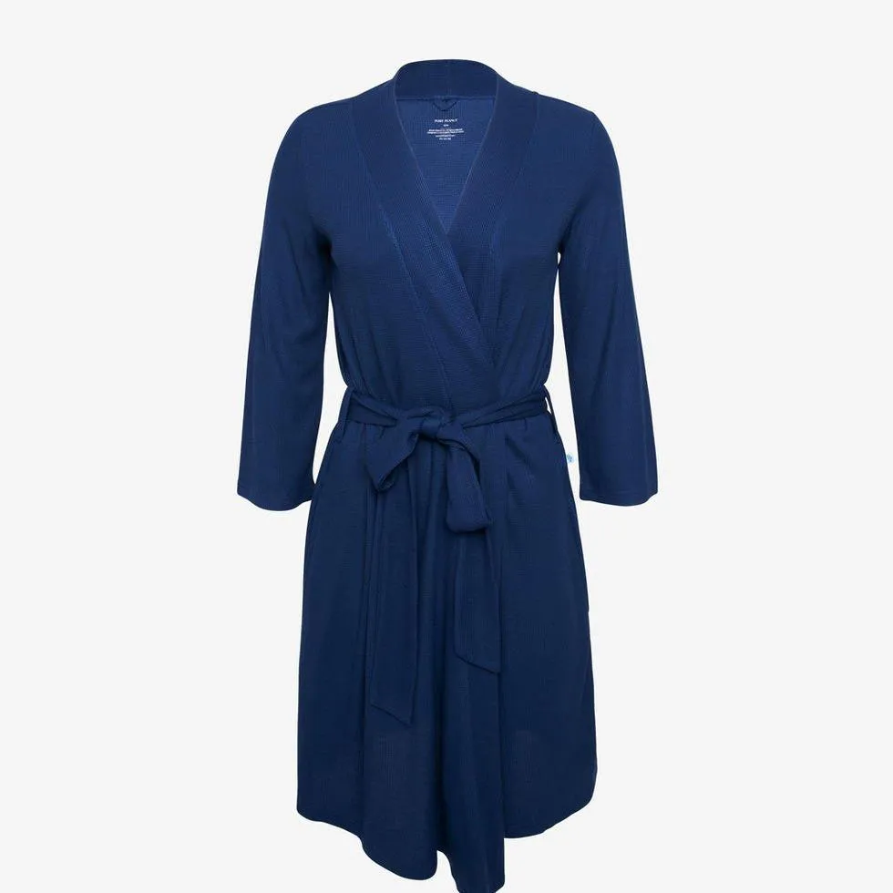 Women's Bamboo Maternity Robe with Pockets - Agate Waffle