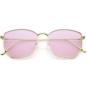 Women's Modern Geometric Thin Metal Frame Sunglasses C968