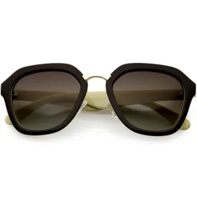 Women's Oversize Designer Geometric Polarized Lens Sunglasses C895