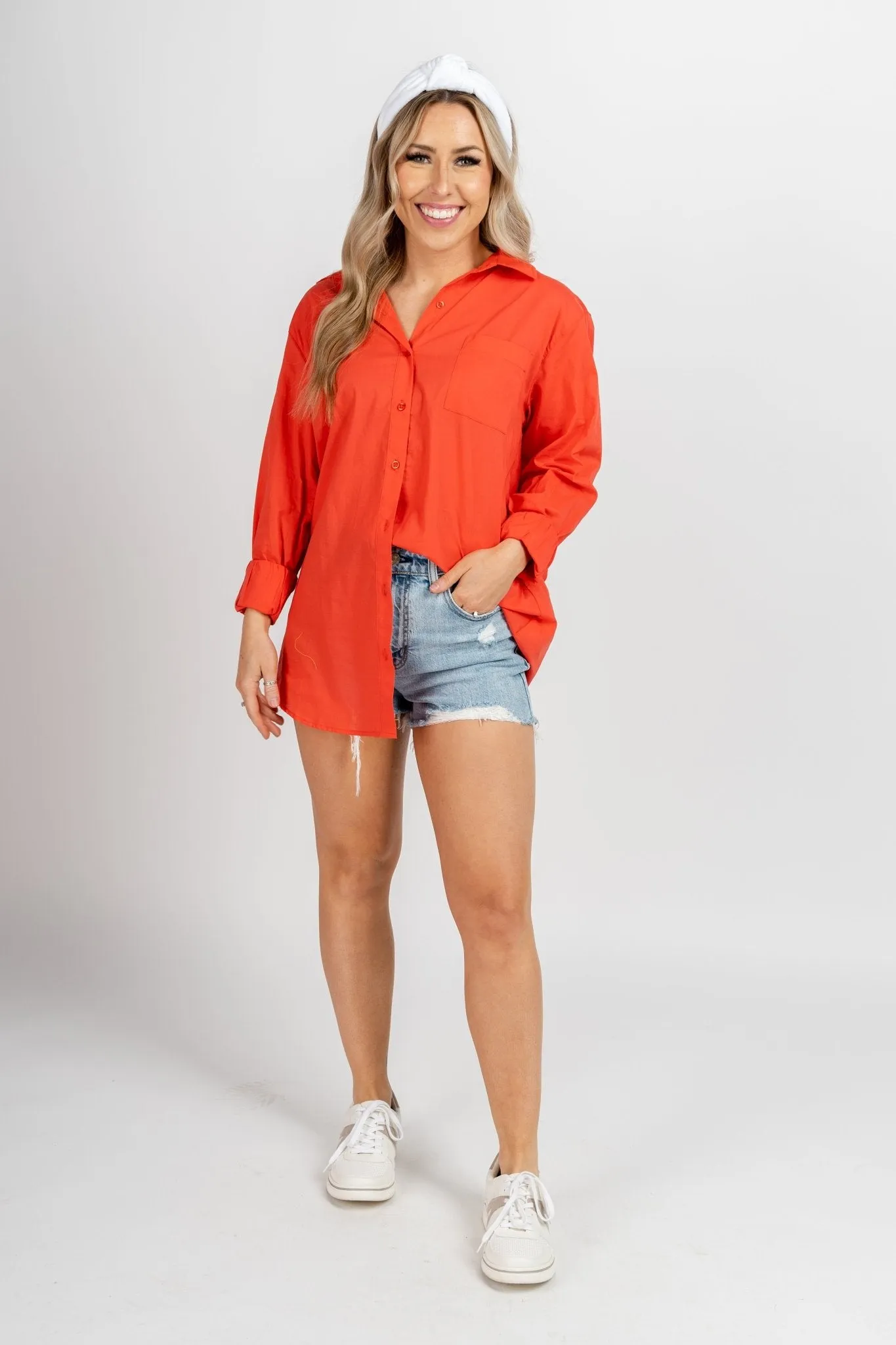 Z Supply poolside shirt firecracker