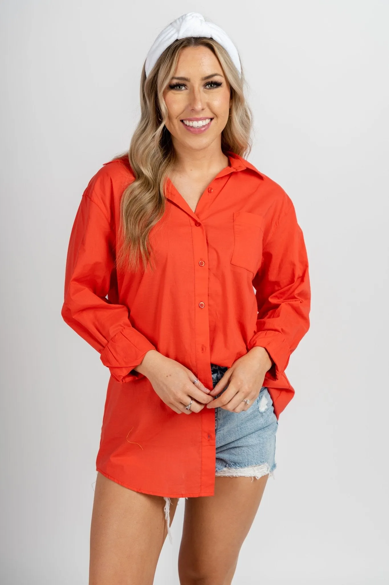 Z Supply poolside shirt firecracker