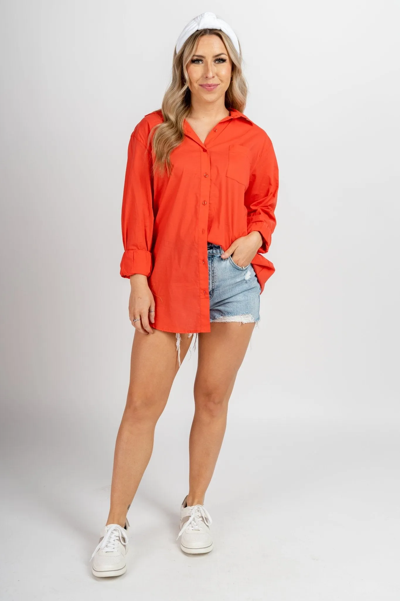 Z Supply poolside shirt firecracker