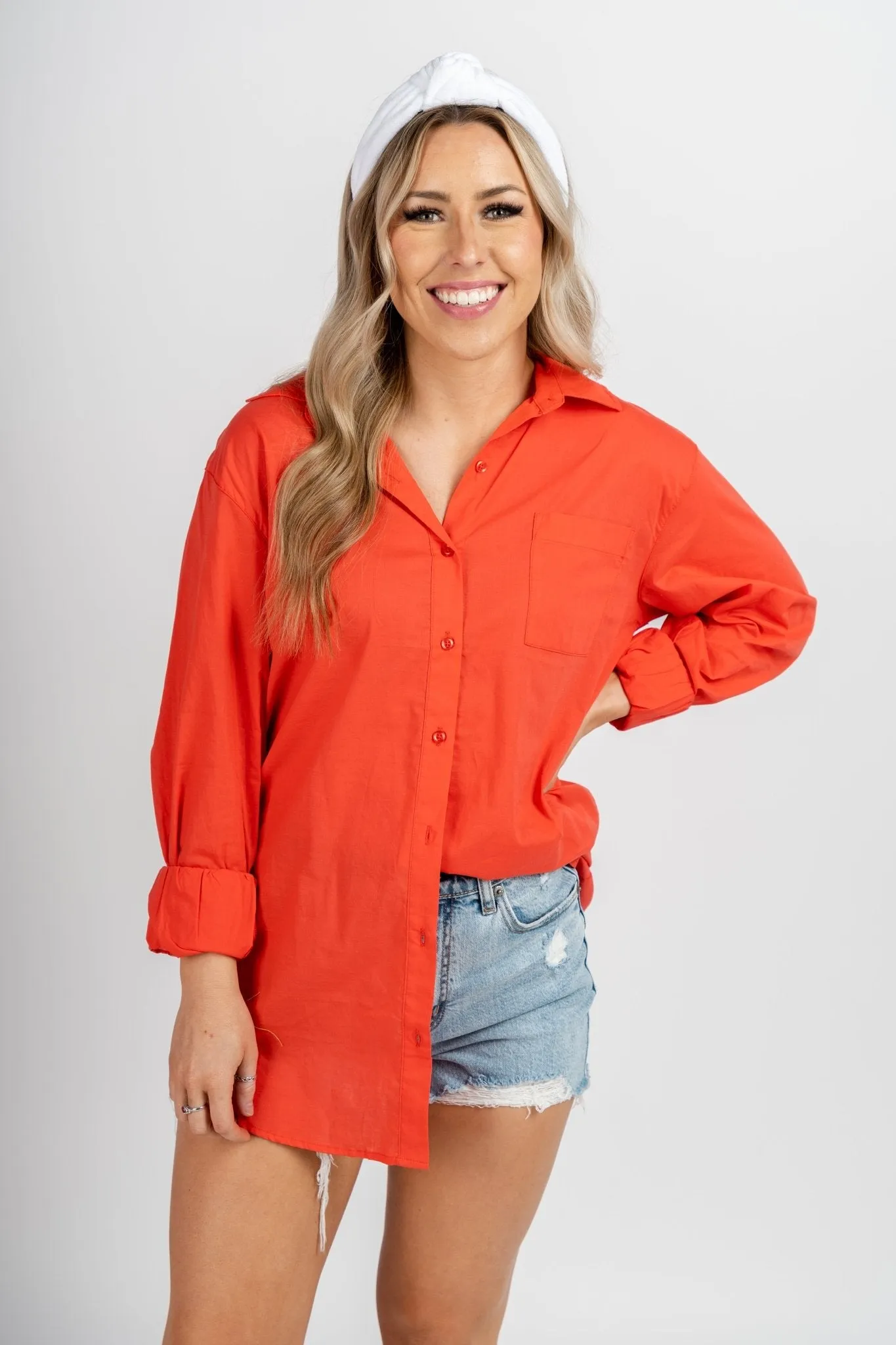 Z Supply poolside shirt firecracker