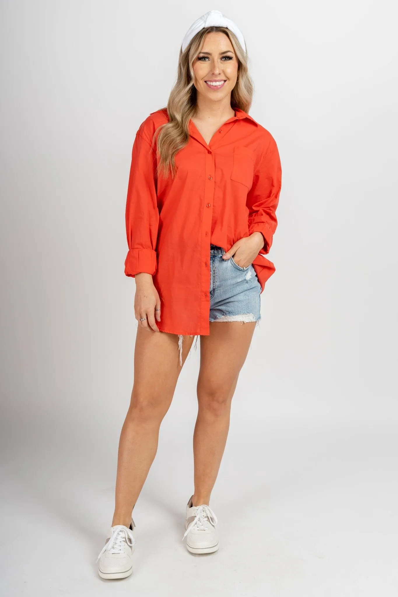 Z Supply poolside shirt firecracker